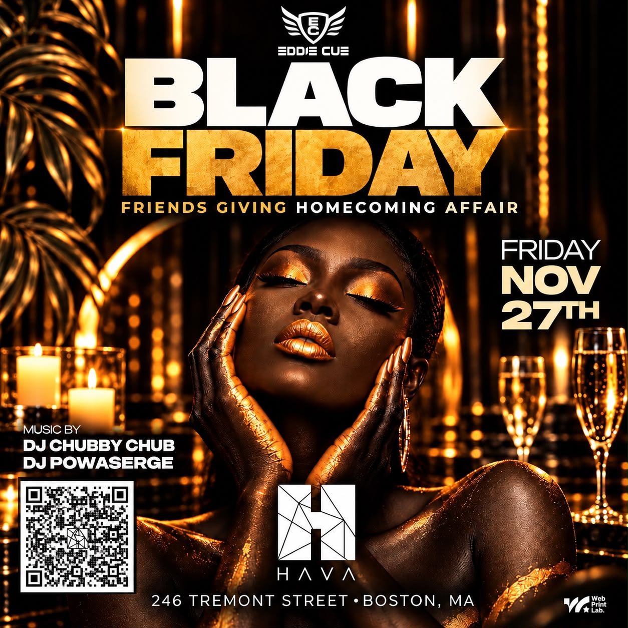 Black Friday Friends Giving Homecoming Affair flyer